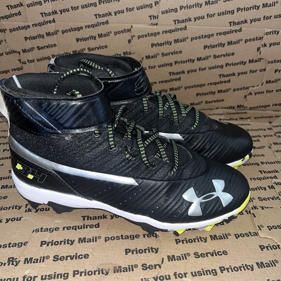 Mens Under Armour Harper 3 BM Baseball/Softball Cleats Size 4.5y #3020600-001 - Picture 1 of 9